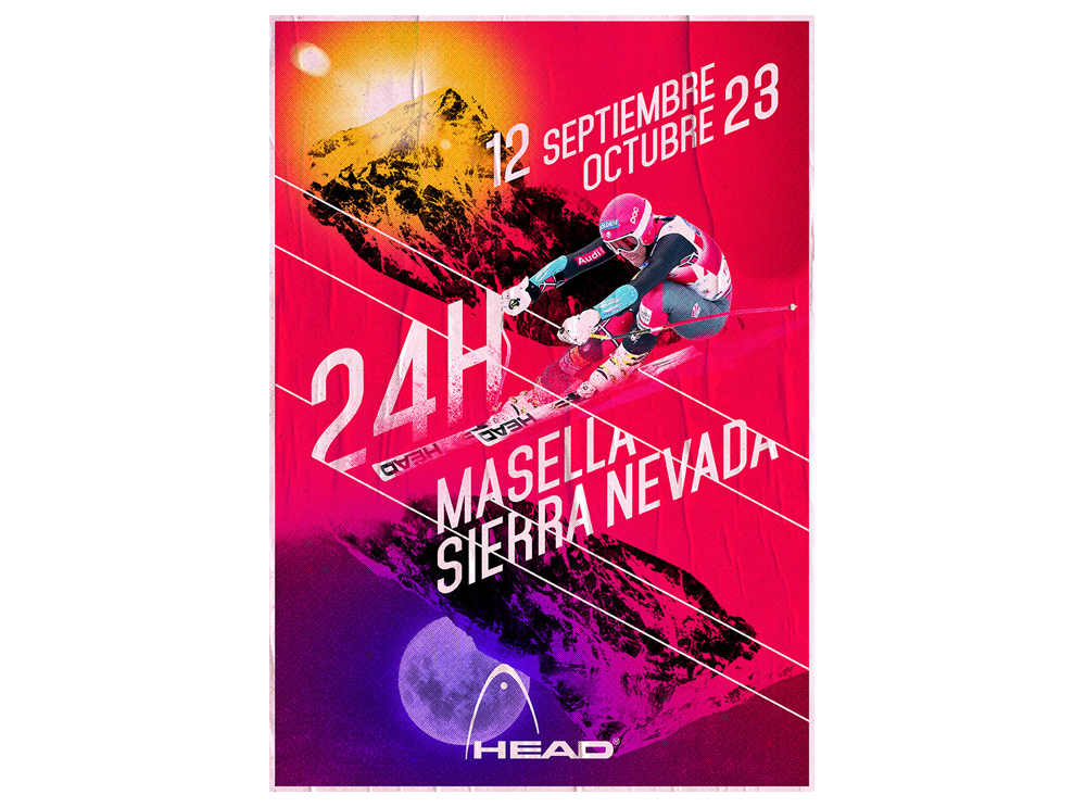 Diseño de cartel para HEAD Ski 24h, Diseño gráfico Kokotxanel